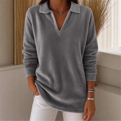 Damen-Pullover mit langen Ärmeln und V-Ausschnitt