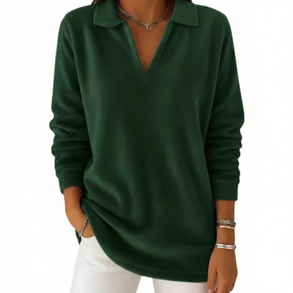 Damen-Pullover mit langen Ärmeln und V-Ausschnitt