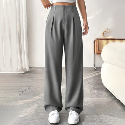 Damenhose mit hoher Taille und weitem Bein