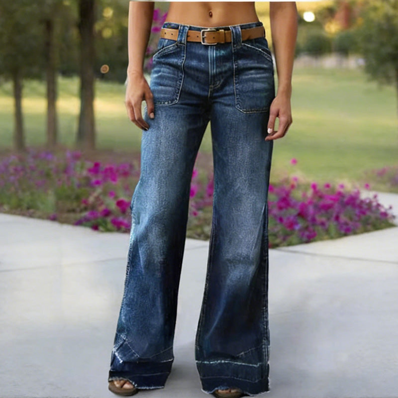 📢📢Retro-Jeans für Damen mit Taschen