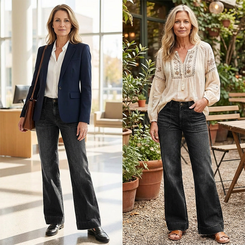 📢📢Retro-Jeans für Damen mit Taschen