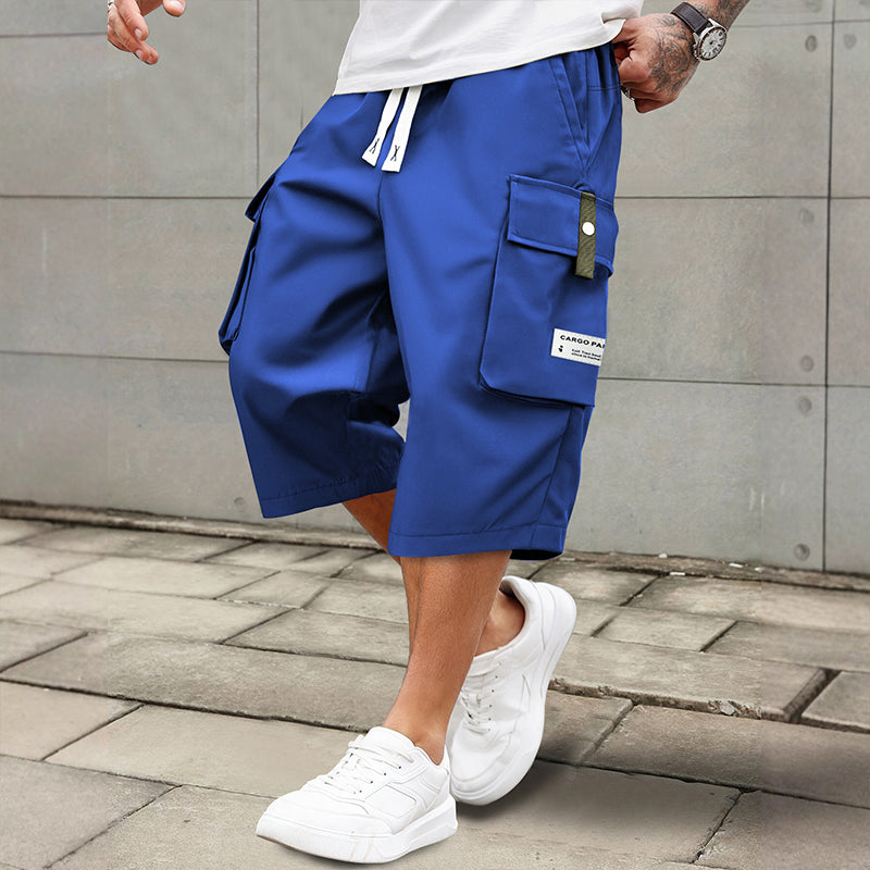 Lässige 3/4-Cargo-Hose für Herren mit Kordelzug