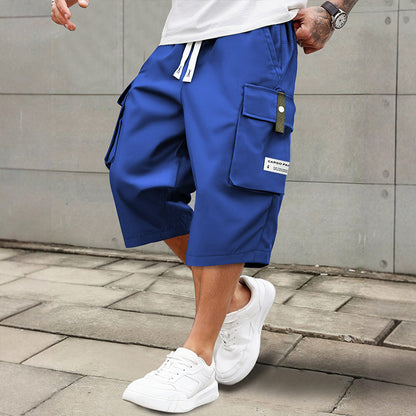 Lässige 3/4-Cargo-Hose für Herren mit Kordelzug