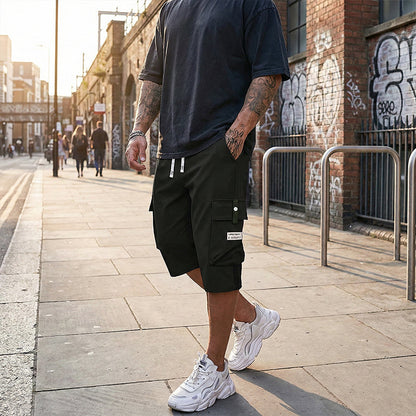 Lässige 3/4-Cargo-Hose für Herren mit Kordelzug