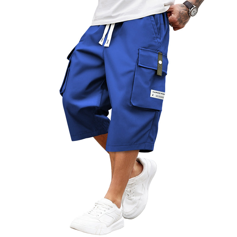 Lässige 3/4-Cargo-Hose für Herren mit Kordelzug