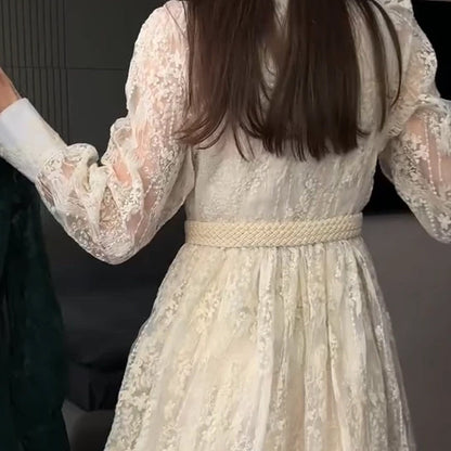 📢📢50 % Rabatt!! ⏰Vintage besticktes Kleid mit Laternenärmeln