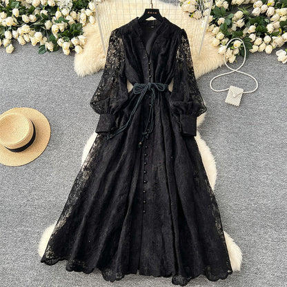 📢📢50 % Rabatt!! ⏰Vintage besticktes Kleid mit Laternenärmeln