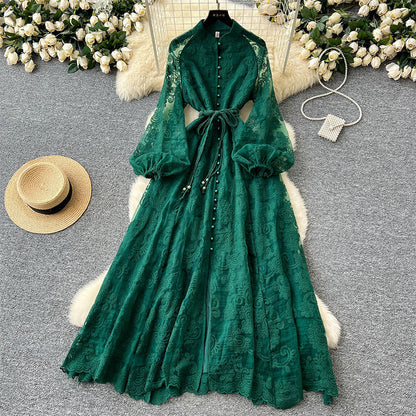 📢📢50 % Rabatt!! ⏰Vintage besticktes Kleid mit Laternenärmeln