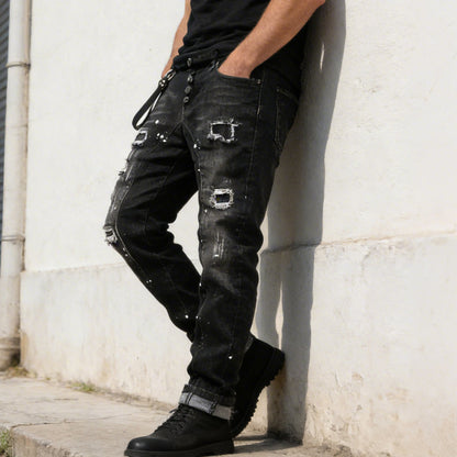 🔈🔈HEISSE NEUE PRODUKTE - 49% RABATT👖 Herren Slim Fit Jeans mit Rissen und Used-Look