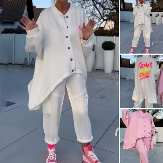 Oversize-Loungewear-Set mit asymmetrischem Saum