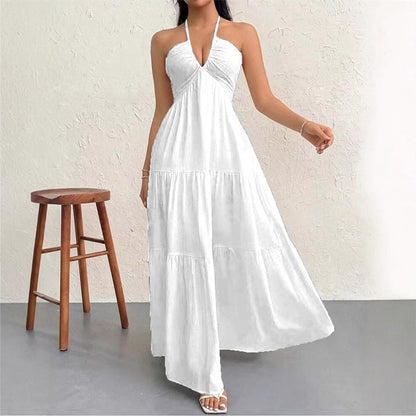 💎 50% RABATT! 💎 Halsfreies, Rückenfreies Layering-Maxikleid – Bohemian Chic, Fließend & Perfekt für Frühling und Sommer ☀️👗