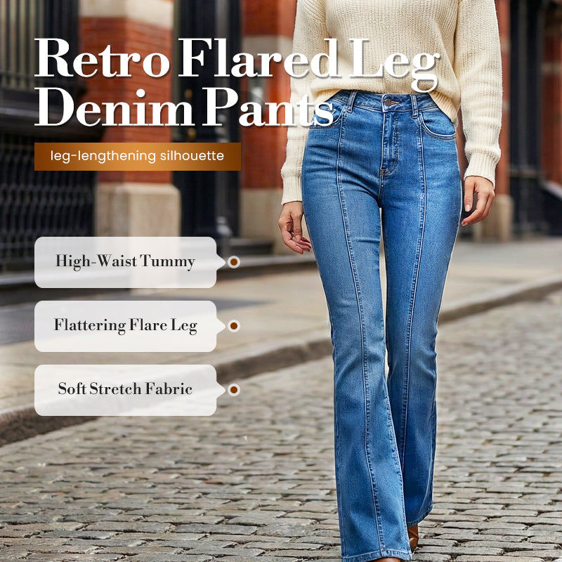 Retro-Jeanshose für Damen mit ausgestelltem Bein
