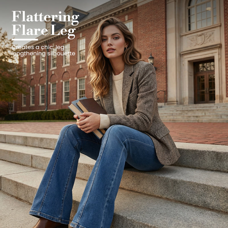 Retro-Jeanshose für Damen mit ausgestelltem Bein