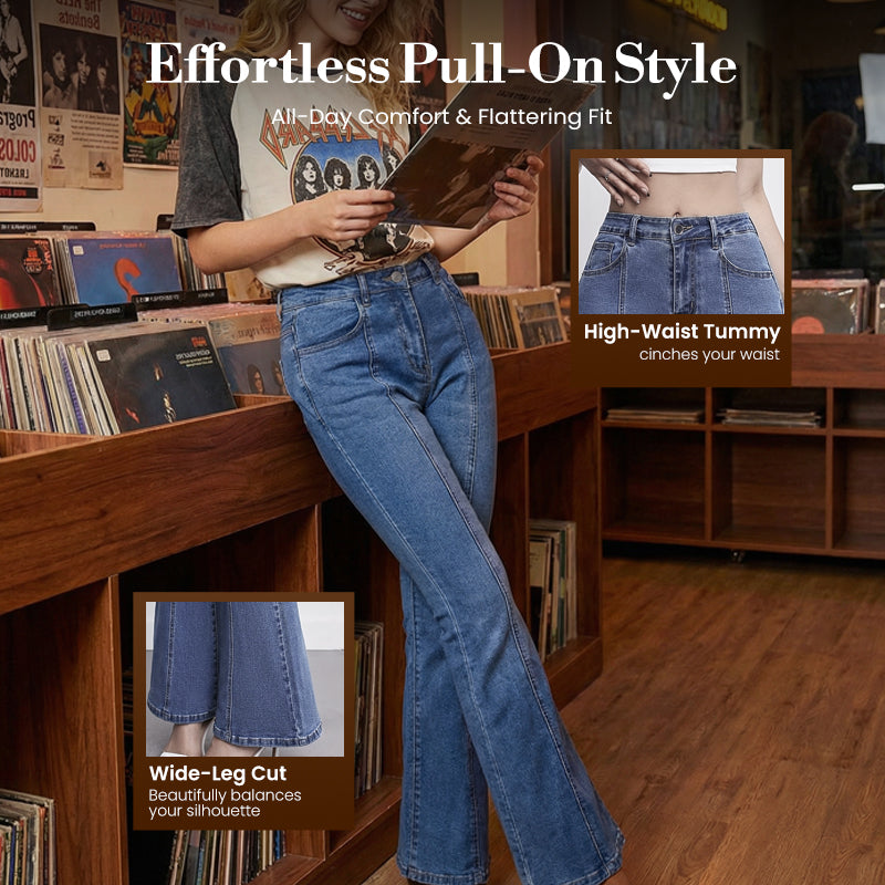 Retro-Jeanshose für Damen mit ausgestelltem Bein