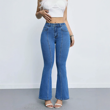 Retro-Jeanshose für Damen mit ausgestelltem Bein