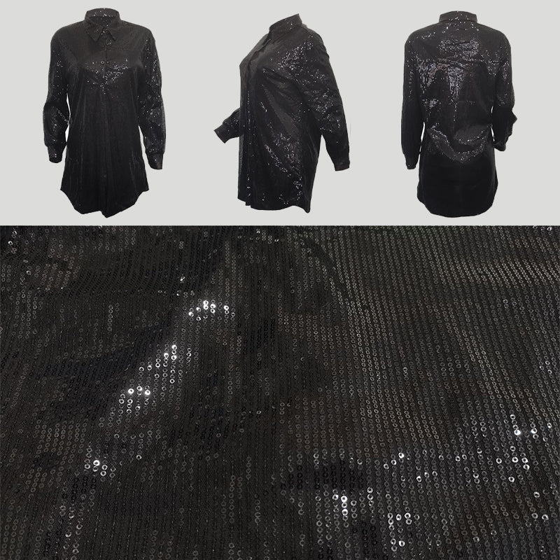 Damen-Glitzerpailletten-Midikleid
