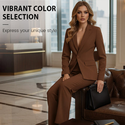 Elegantes Blazer- und Weitbein-Hosen-Set für Damen