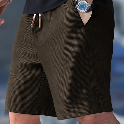 Lässige Herren-Shorts aus Waffelstrick mit Kordelzug