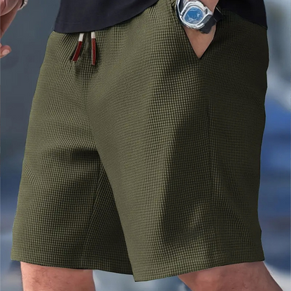 Lässige Herren-Shorts aus Waffelstrick mit Kordelzug
