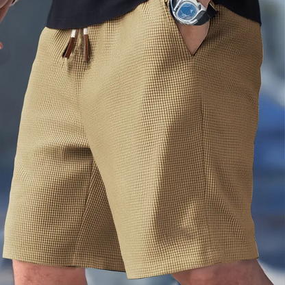 Lässige Herren-Shorts aus Waffelstrick mit Kordelzug