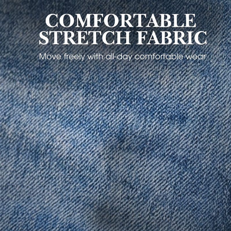 Damenjeans mit hoher Taille und geradem Bein aus Stretchmaterial