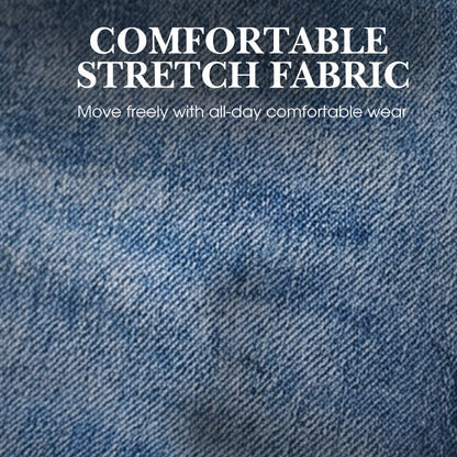 Damenjeans mit hoher Taille und geradem Bein aus Stretchmaterial