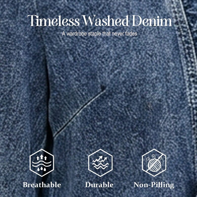 🧥 LIMITED-TIME 50% RABATT! ✨ Damen-Jeansjacke – Rüschenbesatz, Offenes Vorderteil, Leicht, Vielseitig ✨