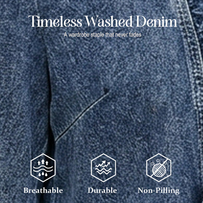 🧥 LIMITED-TIME 50% RABATT! ✨ Damen-Jeansjacke – Rüschenbesatz, Offenes Vorderteil, Leicht, Vielseitig ✨