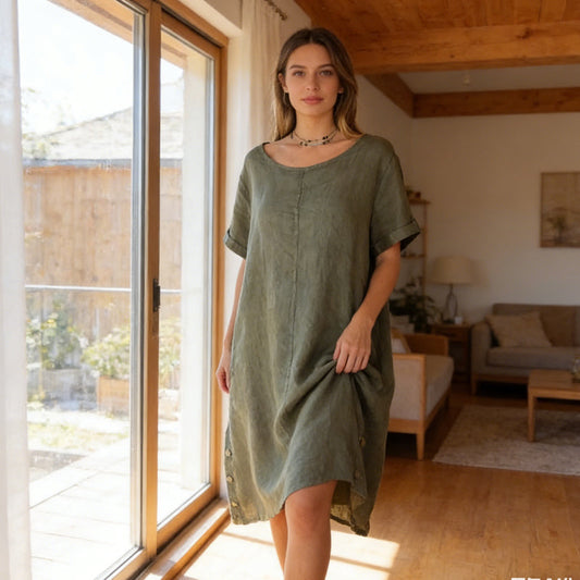 Lässiges Tunika-Kleid für Damen mit Taschen