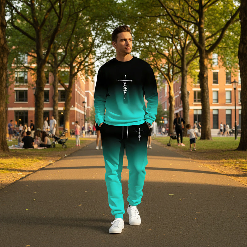 💎 60% RABATT! 💎 Herren-Trainingsanzug mit Farbverlauf – Weich, Atmungsaktiv & Leichtgewicht für Sport und Freizeit 🏃‍♂️👕