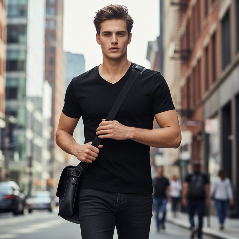 👕 Unisex V-Neck T-Shirt – Premium Baumwolle, Sportliche Passform & Atmungsaktiv – Für Alltag & Sport, 11 Farben