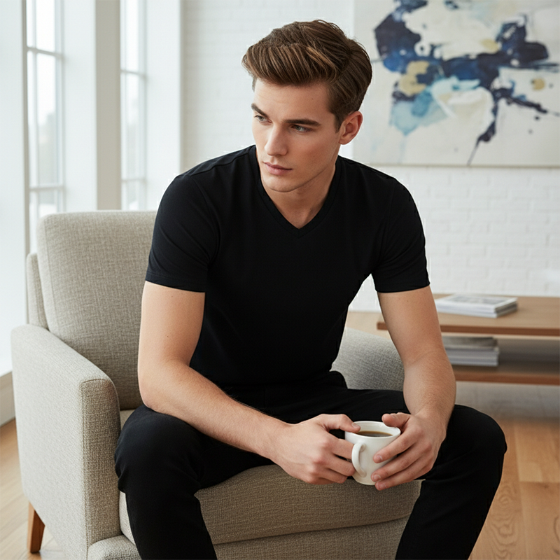 👕 Unisex V-Neck T-Shirt – Premium Baumwolle, Sportliche Passform & Atmungsaktiv – Für Alltag & Sport, 11 Farben