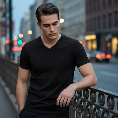 👕 Unisex V-Neck T-Shirt – Premium Baumwolle, Sportliche Passform & Atmungsaktiv – Für Alltag & Sport, 11 Farben
