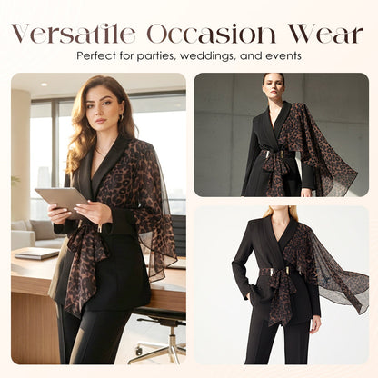 Damen-Set aus Blazer und Hose mit Leopardenmuster