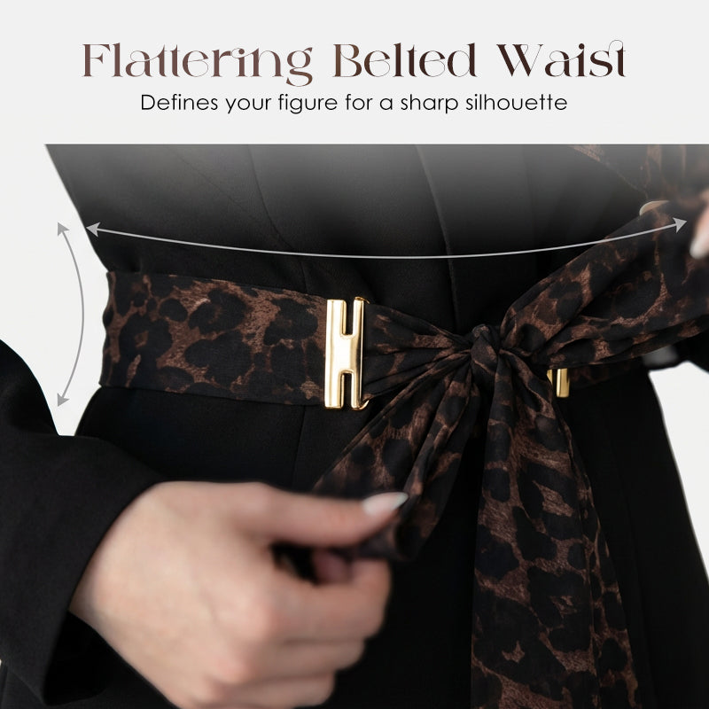Damen-Set aus Blazer und Hose mit Leopardenmuster