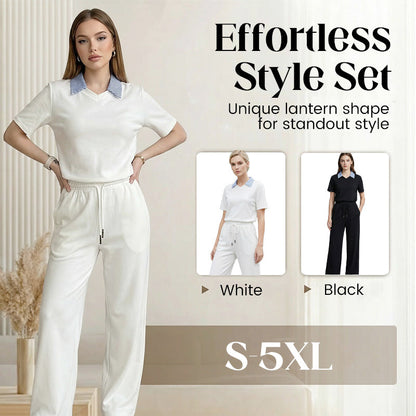 Kurzärmeliges Oberteil und Hose für Damen