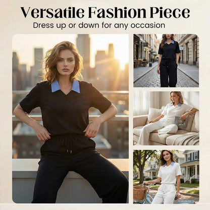 Kurzärmeliges Oberteil und Hose für Damen