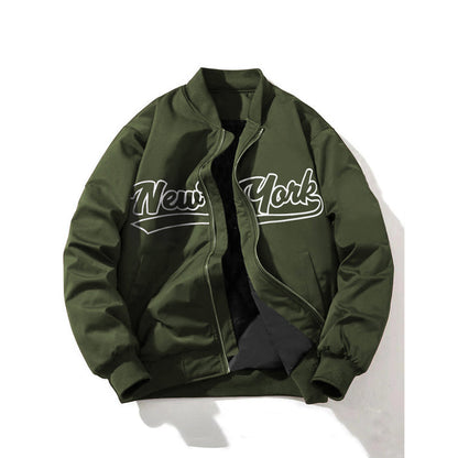 Winddichte Herrenjacke mit Reißverschluss und Aufdruck