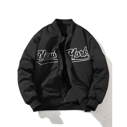 Winddichte Herrenjacke mit Reißverschluss und Aufdruck