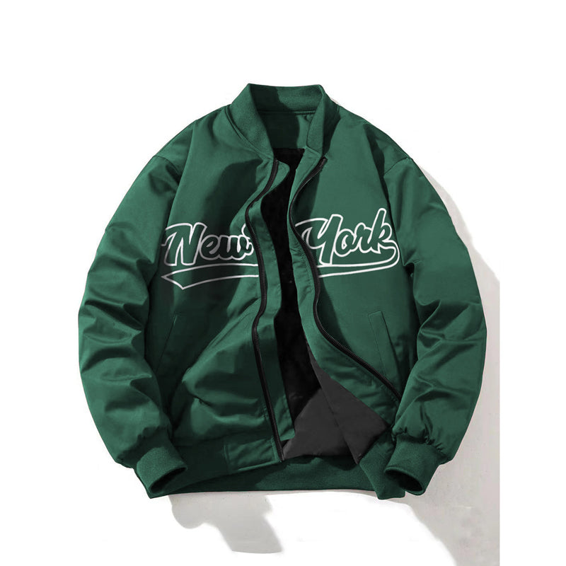 Winddichte Herrenjacke mit Reißverschluss und Aufdruck