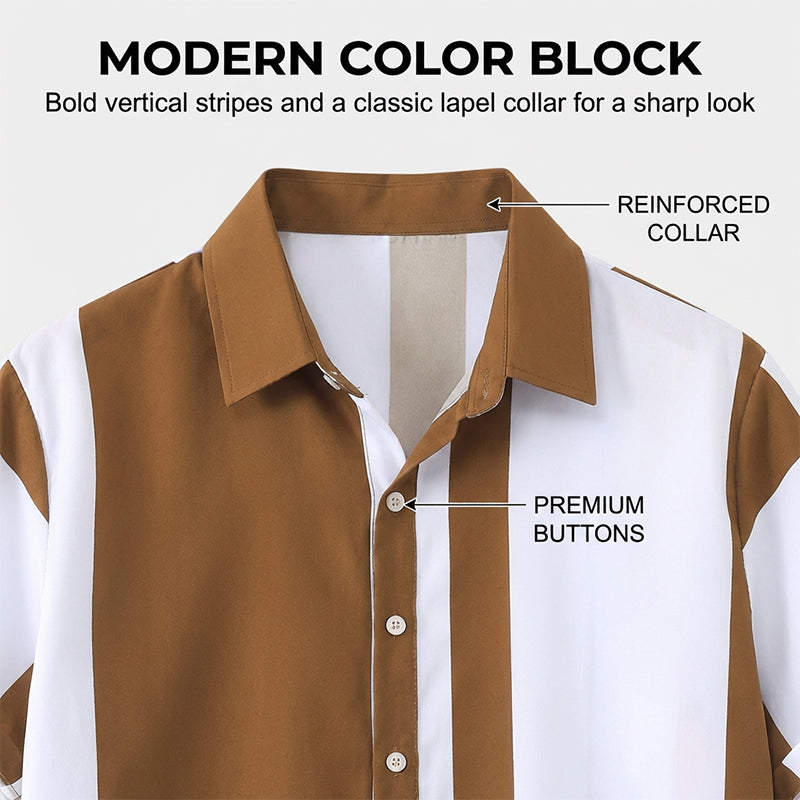 2-teiliges Set aus Hemd und Hose für Herren in Colour-Blocking-Optik