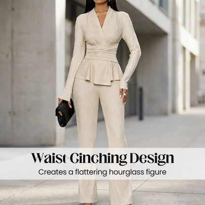 2-teiliges Set aus Peplum-Oberteil und Hose für Damen