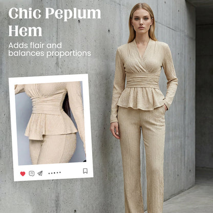2-teiliges Set aus Peplum-Oberteil und Hose für Damen