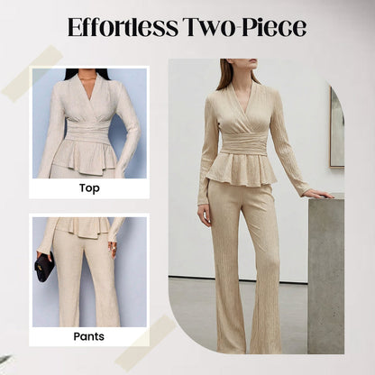 2-teiliges Set aus Peplum-Oberteil und Hose für Damen