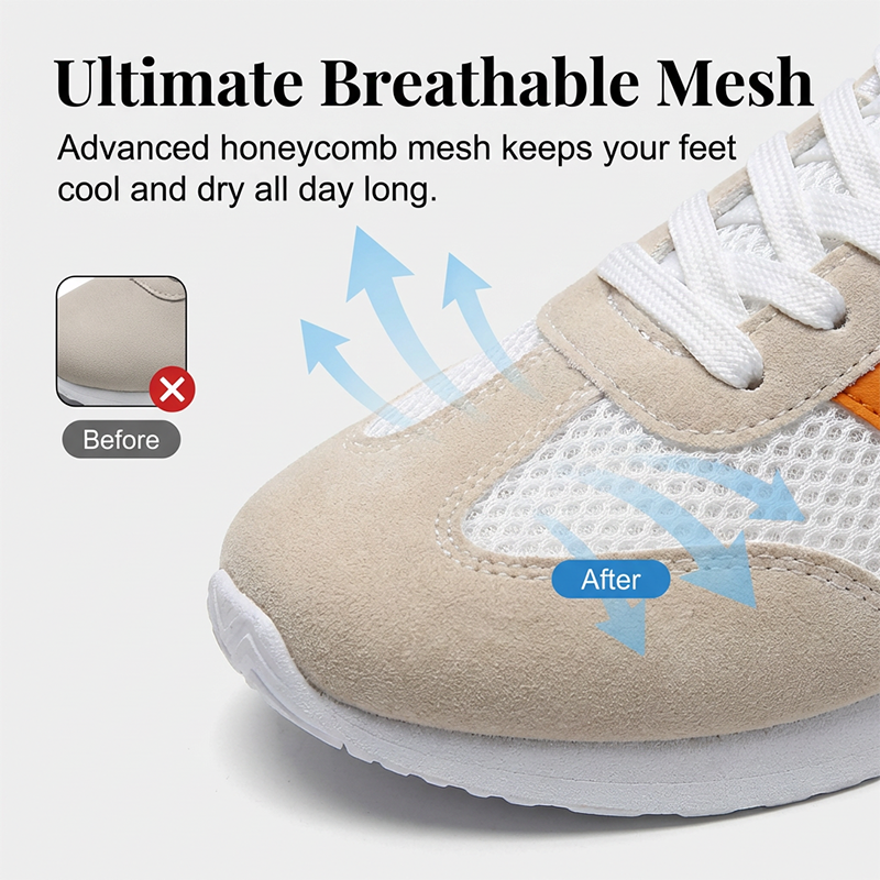 Lässige Schnürschuhe aus Mesh für Damen