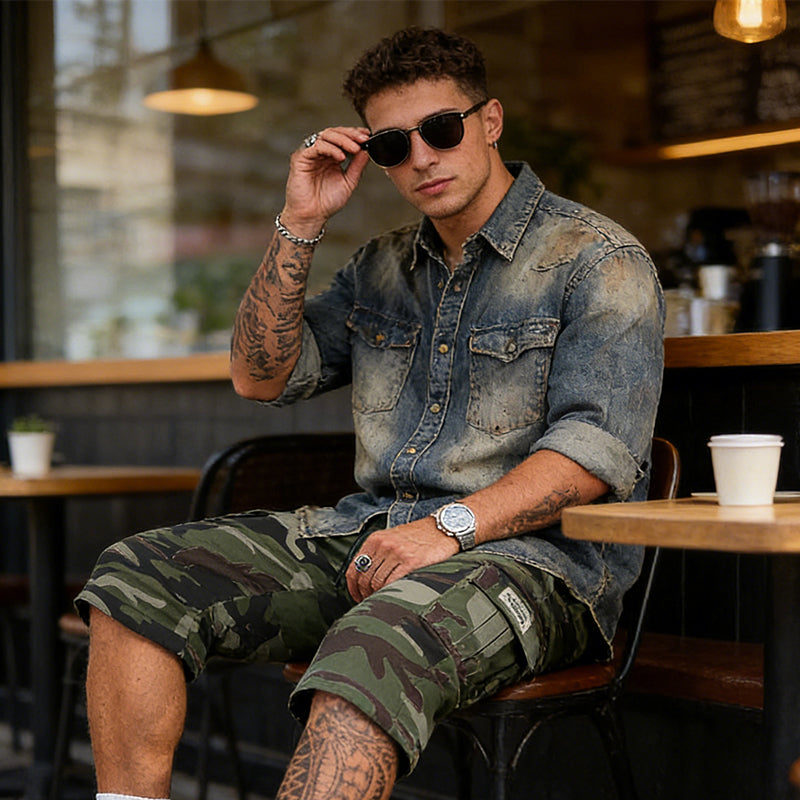 🩳 50% RABATT! 🔥 Herren-Camo-Cargoshorts mit Mehreren Taschen – Bequem, Strapazierfähig & Perfekt für Outdoor-Aktivitäten 🏕️
