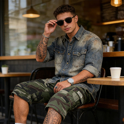 🩳 50% RABATT! 🔥 Herren-Camo-Cargoshorts mit Mehreren Taschen – Bequem, Strapazierfähig & Perfekt für Outdoor-Aktivitäten 🏕️