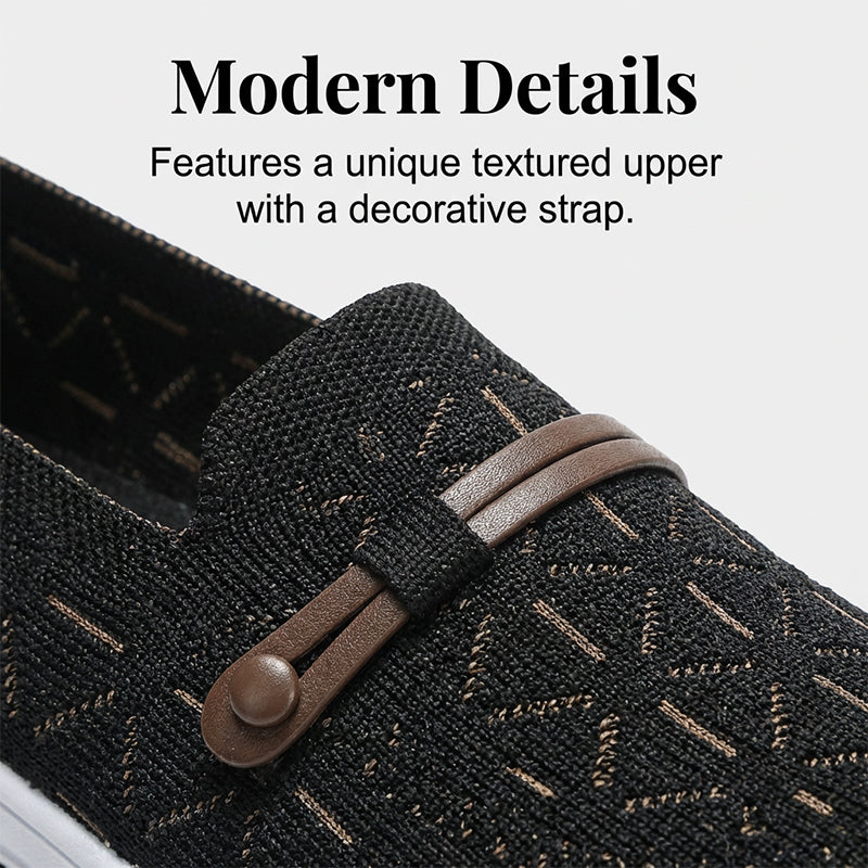 Flache Slipper aus atmungsaktivem Strick für Damen