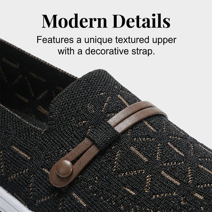 Flache Slipper aus atmungsaktivem Strick für Damen