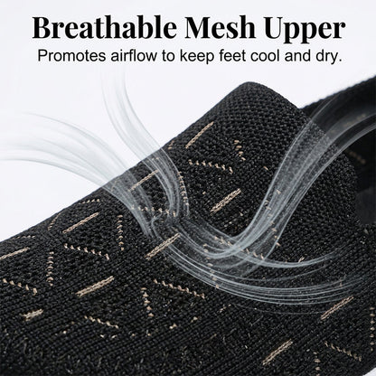 Flache Slipper aus atmungsaktivem Strick für Damen